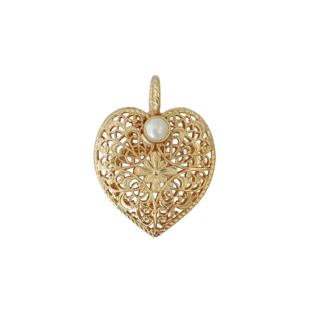 Alevá Bijoux Cuori Cupido Anhänger kleine Perle 3,5 cm