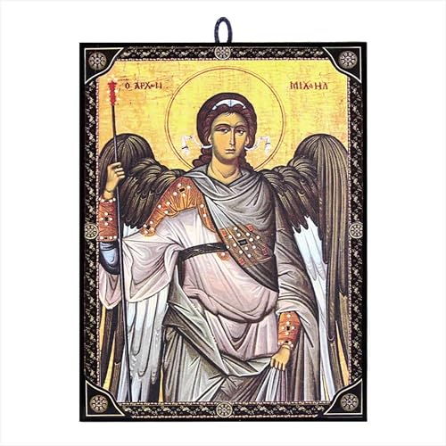 NKlaus Religious Icons Erzengel Michael Ikone Holz schwarz