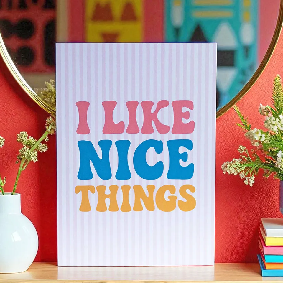 Joy by Corrine Smith I Like Nice Things Wandprint A5 Retro