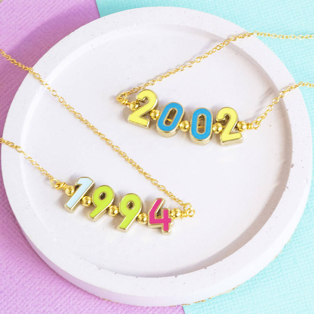 Joy by Corrine Smith Significant Date Halskette Emaille gold