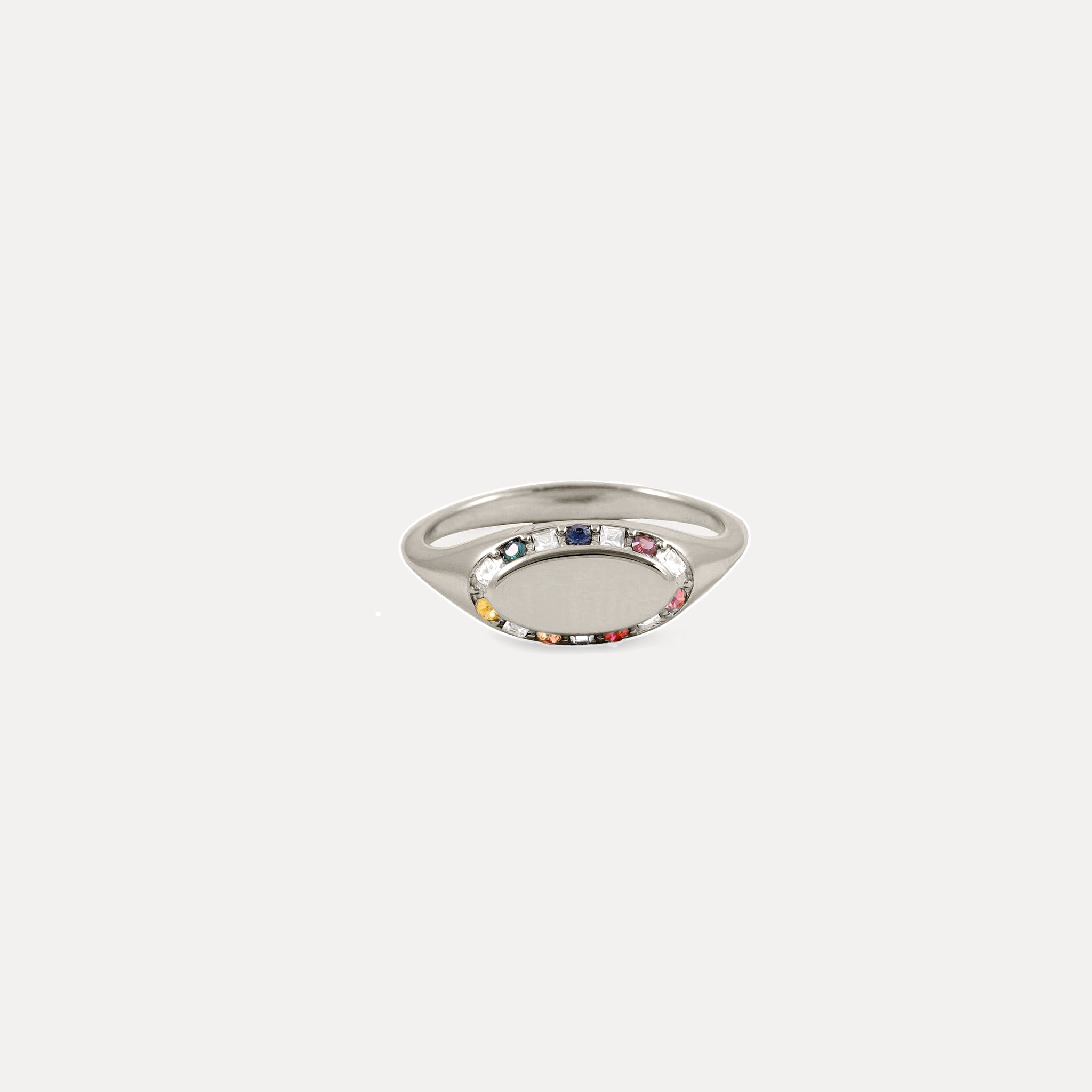 Stilnest Rainbow Crown Ring Edelsteinring Gold Gr.52
