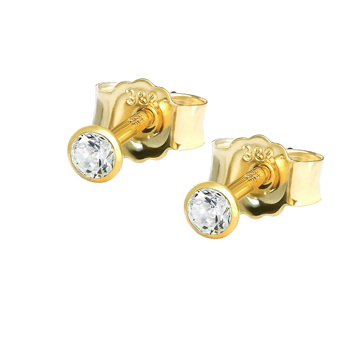 NKlaus Jewellery Ohrstecker 333 Gelbgold 3,5mm Zirkonia