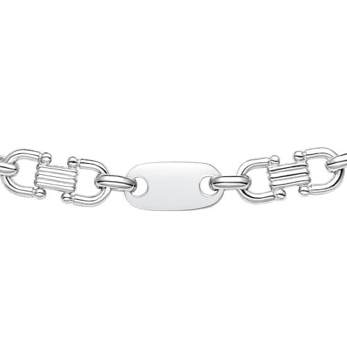 JEWLIX Panzerketten Plattenkette Herren Silber 60 cm