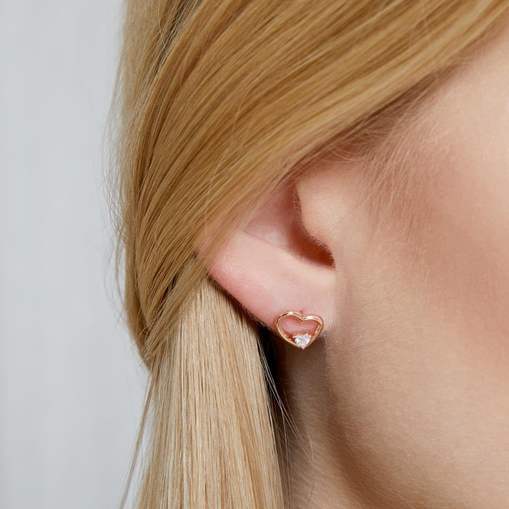 JEWLIX SE1073 Herz Ohrstecker Rosé 925 Silber Zirkonia