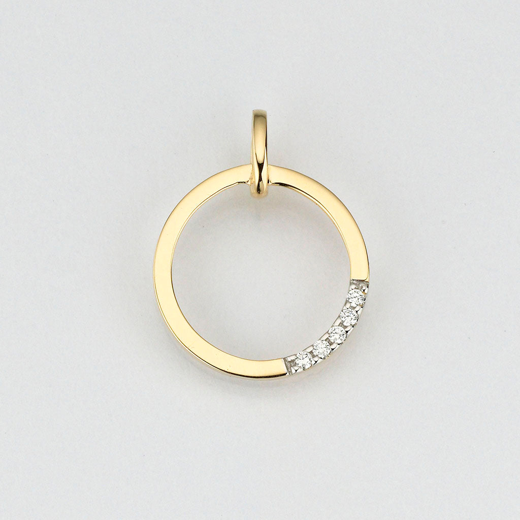 Eugen Rühle Anhänger Kreis 13,5mm 585 Gelbgold Brillant 0,03ct