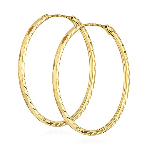 NKlaus Paar Creolen 333 Gelbgold Ohrringe 1,1 mm Gelbgold