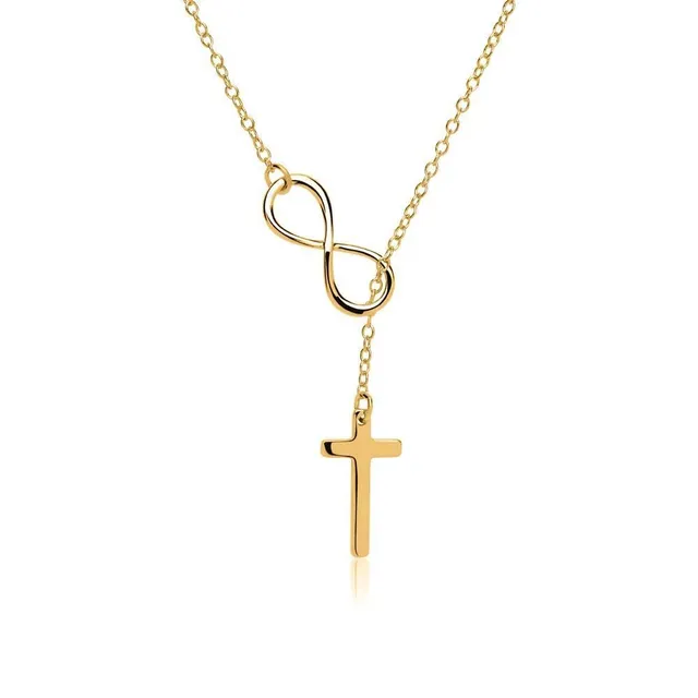 JEWLIX Ketten mit Anhänger Y-Kette Kreuz Infinity Halskette Gold