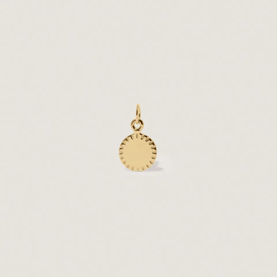 Stilnest Biscuit Tag Anhänger Round 585 Gold gravierbar