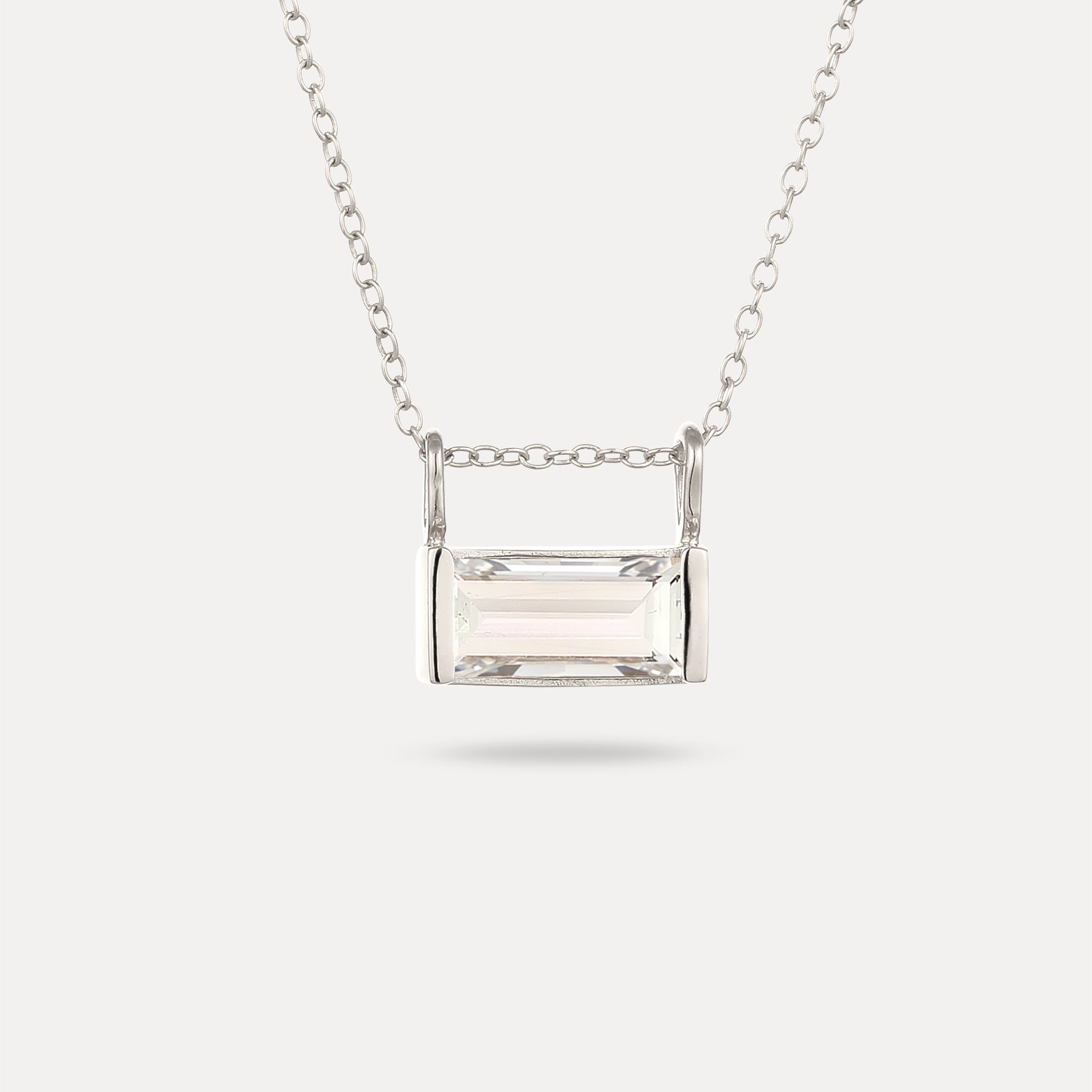 Stilnest Balance Baguette Anhänger Beryll Gold
