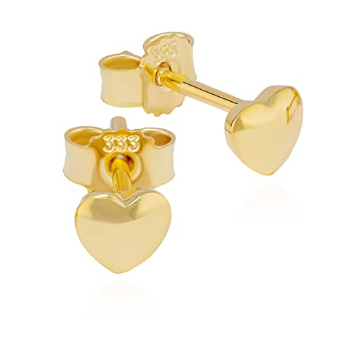 NKlaus Herz Ohrstecker 333 Gelbgold 5x5mm