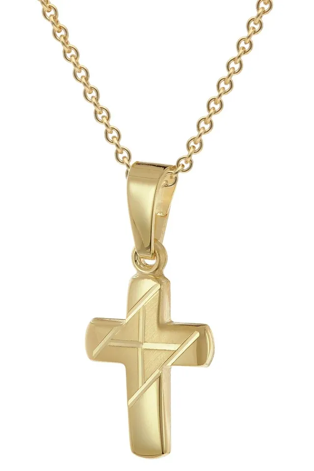 trendor 28216 Kreuz Halskette Gold 333 38cm Kinder