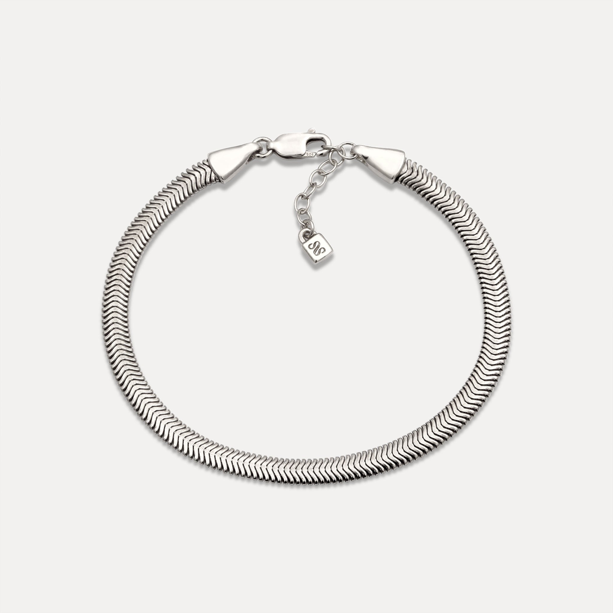 Stilnest Bracelets Herringbone Chain Armband Gold