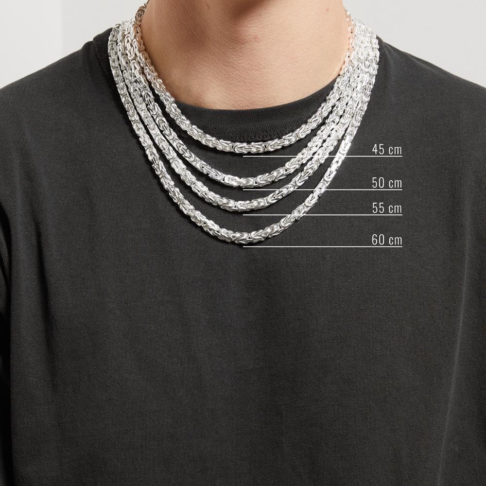 JEWLIX Königskette 925er Silber 5,7mm Vierkant 60cm Herren