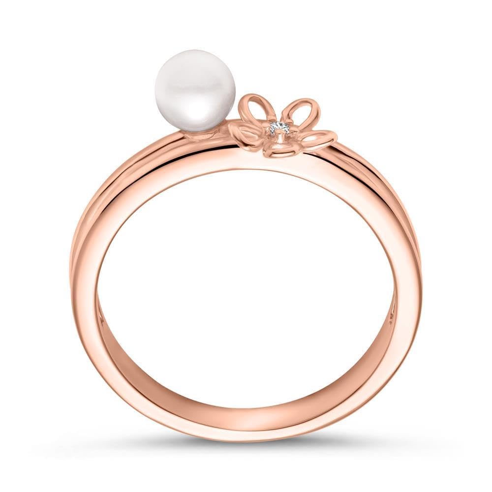 JEWLIX Perle Ring 925 Silber IP Rosé Größe 60