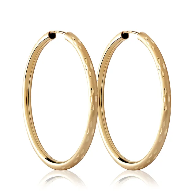 NKlaus Creolen Paar 40mm Gelbgold Ohrringe 333 2,5mm