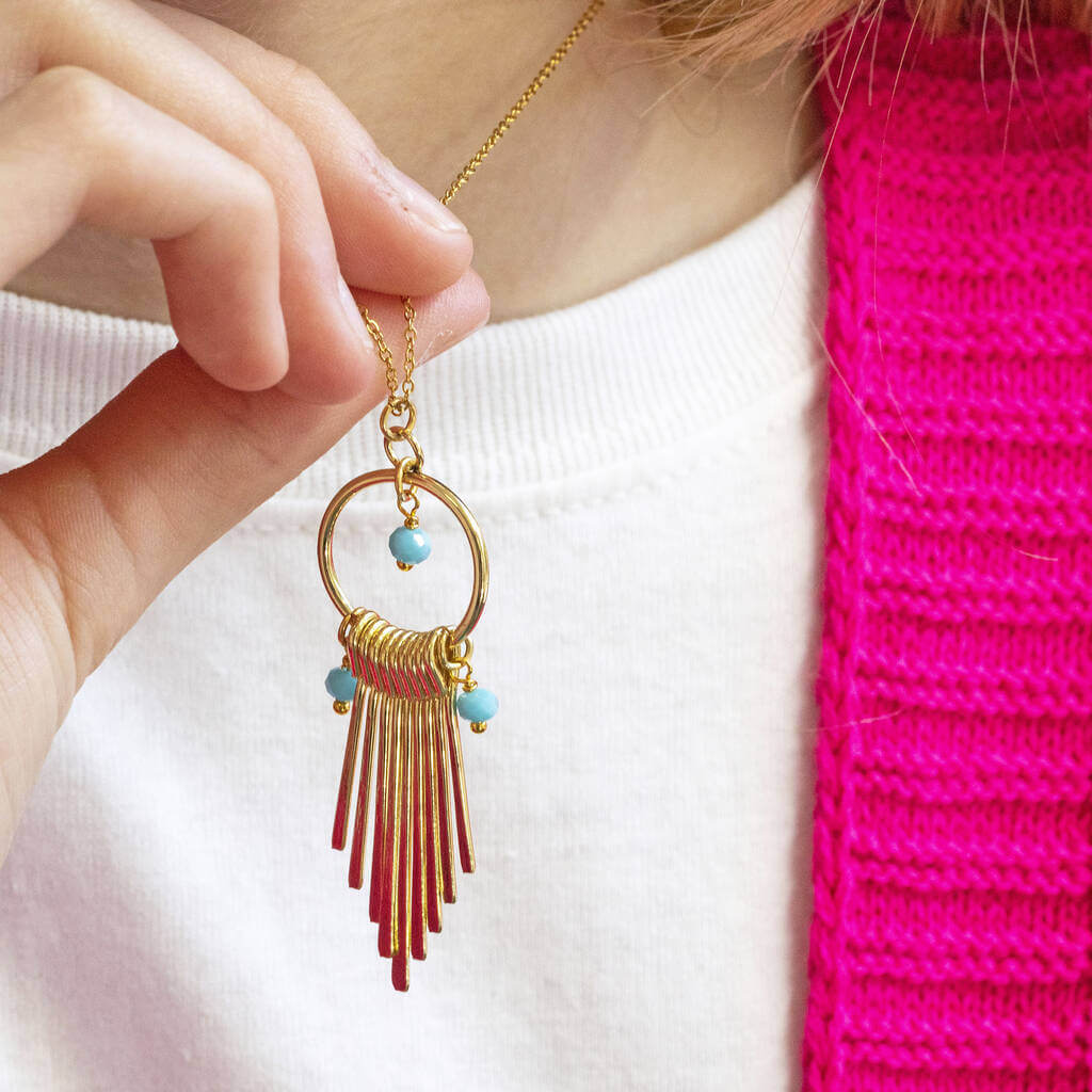 Joy by Corrine Smith Tapered Statement Halskette Gold Fransen