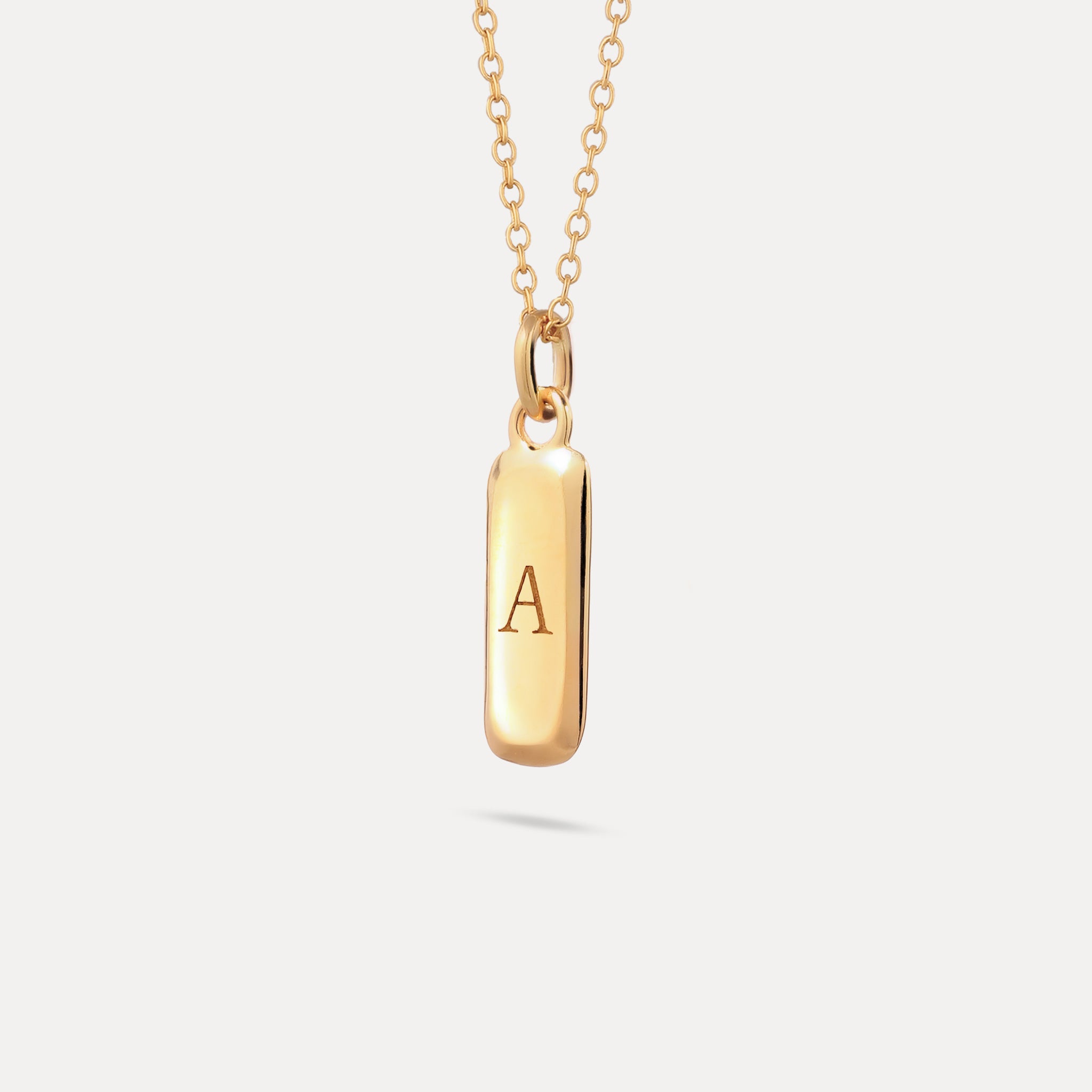 Stilnest Contour Bar Anhänger Gold Vermeil gravierbar