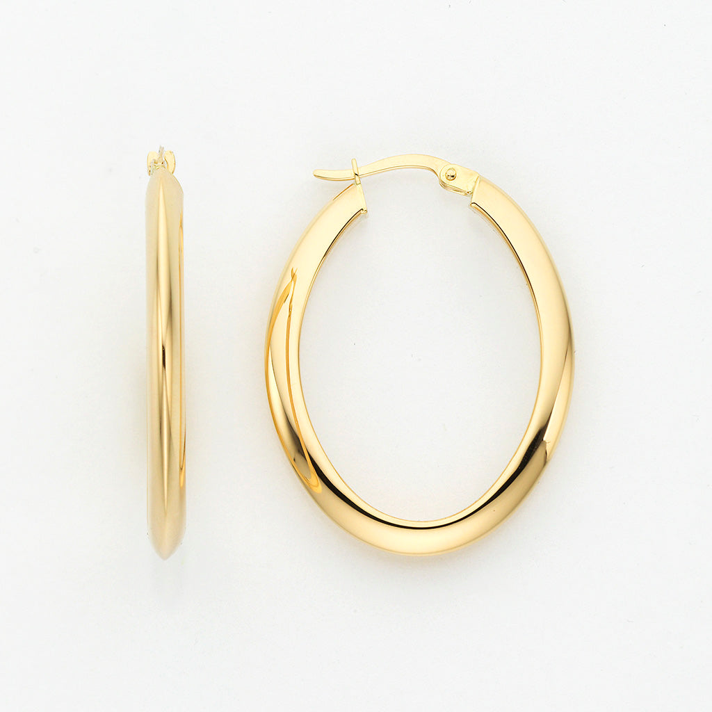 Eugen Rühle Ohrschmuck 80.3631 Creolen oval 585 Gelbgold 34 mm