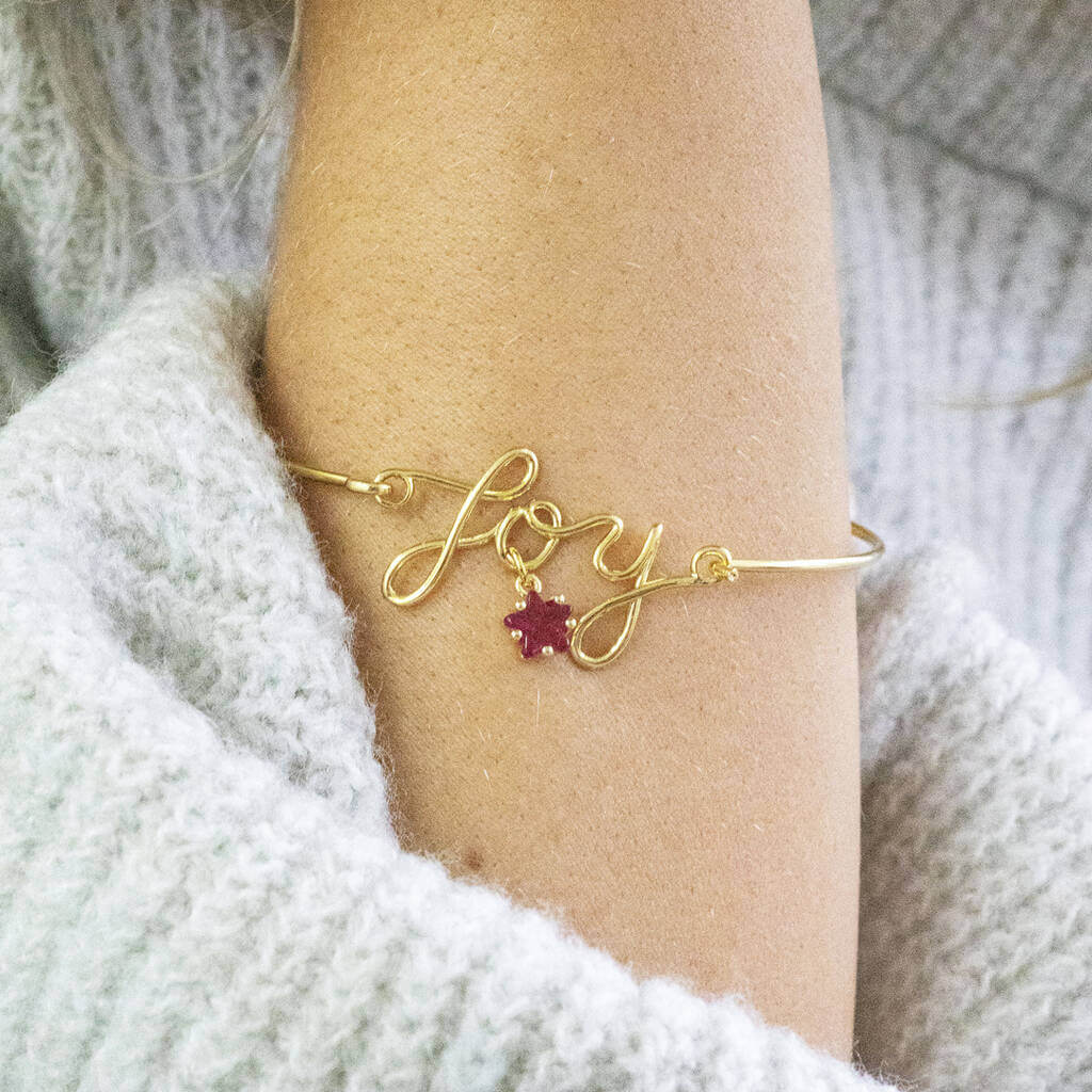 Joy by Corrine Smith JOY Armband Gold Geburtsstein Stern