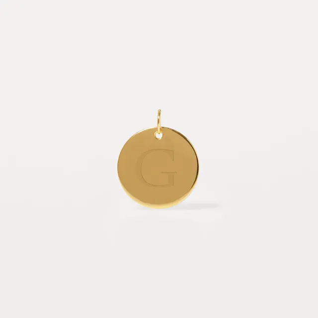 Stilnest Engravable Plate Anhänger Gold Vermeil 14mm