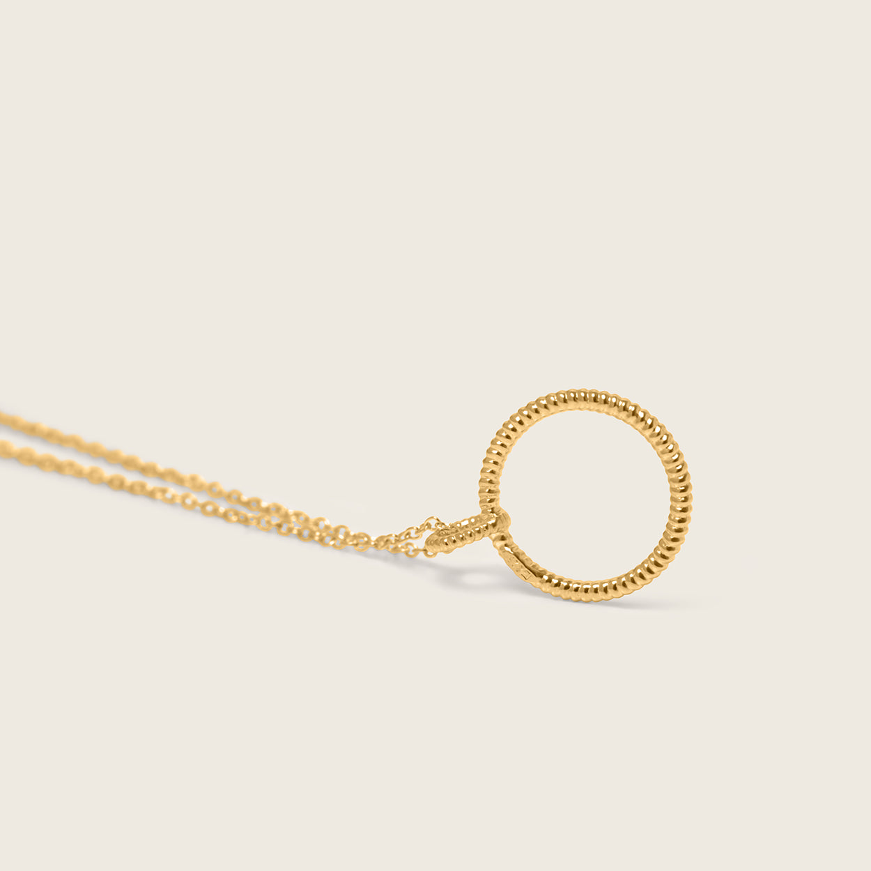 Stilnest Snake Tail Circle Halskette 24k Gold Vermeil 45cm zierlich