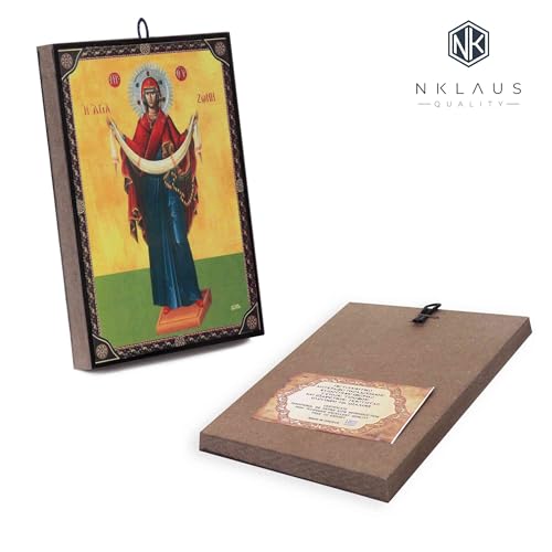 NKlaus Religious Icons Maria Schutz Ikone Holz 9,7cm