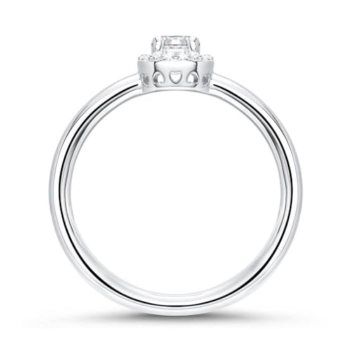 JEWLIX Haloring Silber 925 Zirkonia Größe 54