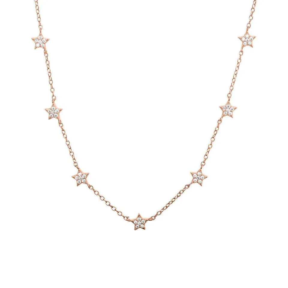JEWLIX Ketten mit Anhänger Sterne Halskette Roségold Zirkonia