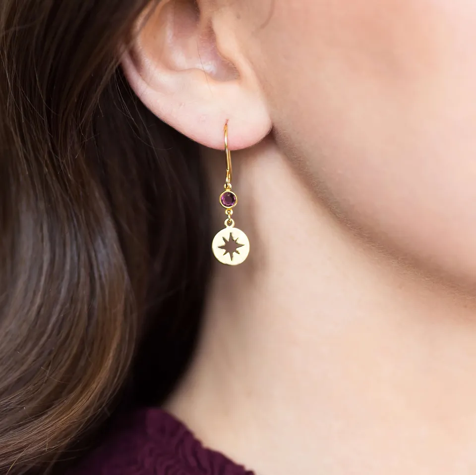 Joy by Corrine Smith Starburst Ohrstecker Gold Geburtsstein