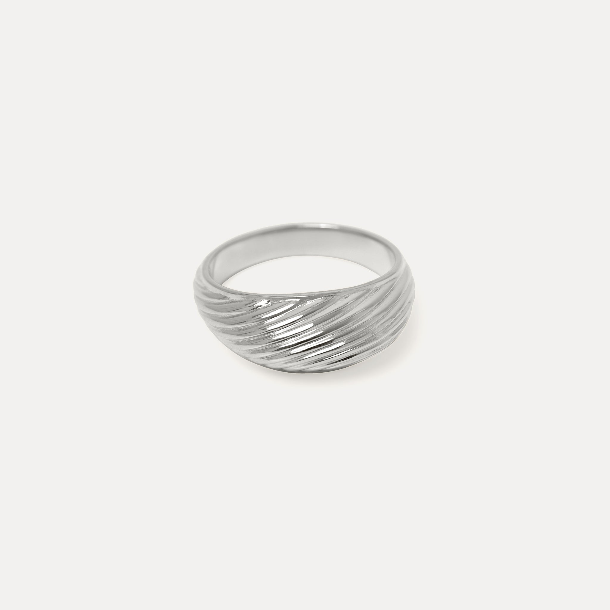 Stilnest Rings Ribbed Bombé Ring 24k Gold Gr. 52