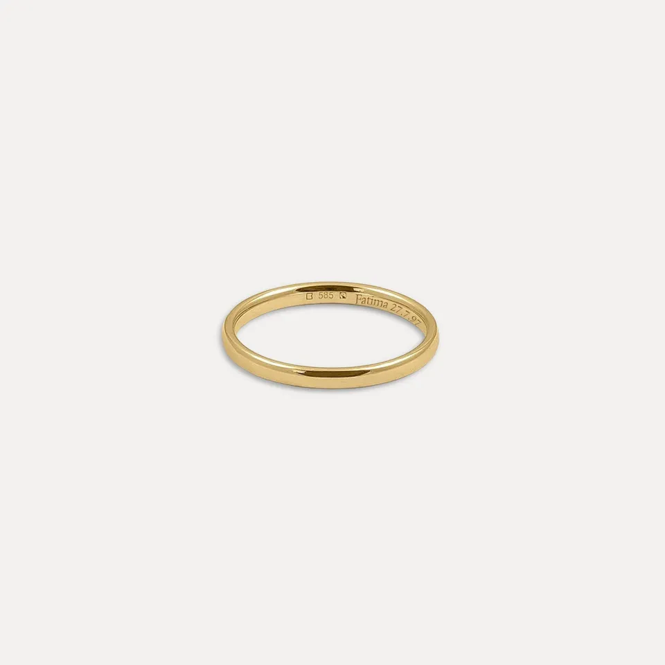 Stilnest Fair Bands Simple Round Ring 585 Gold Gr. 54