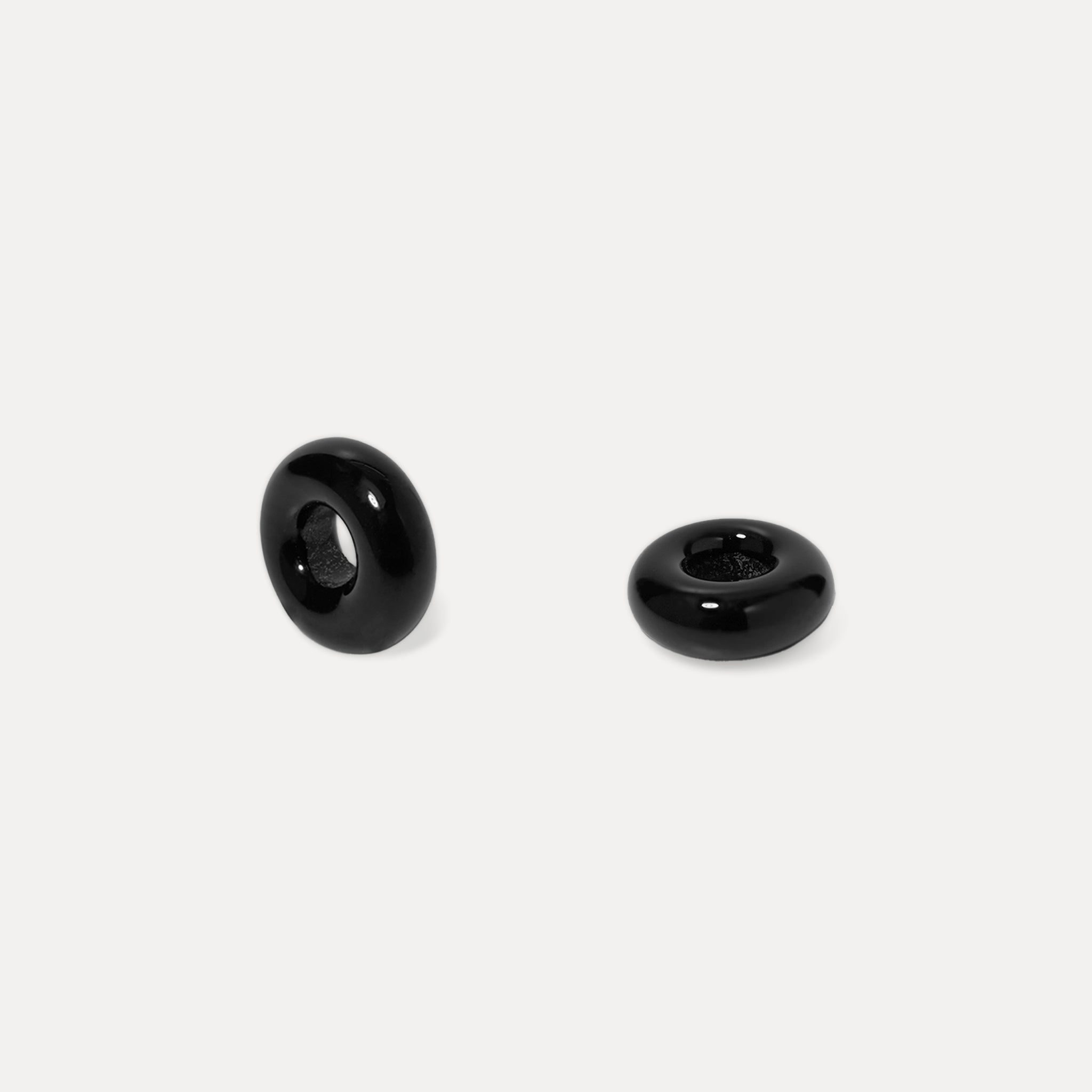 Stilnest Mini Murano Anhänger Glas Schwarz 3mm Bead
