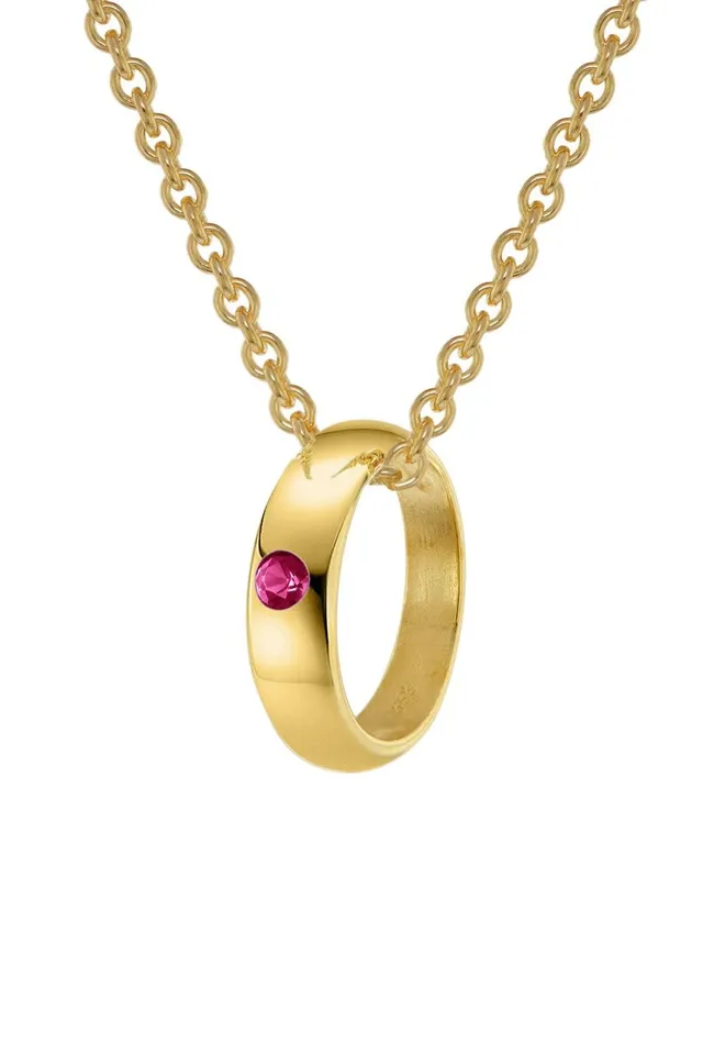 trendor Halsketten Taufring Rubin Goldkette 42cm 75401