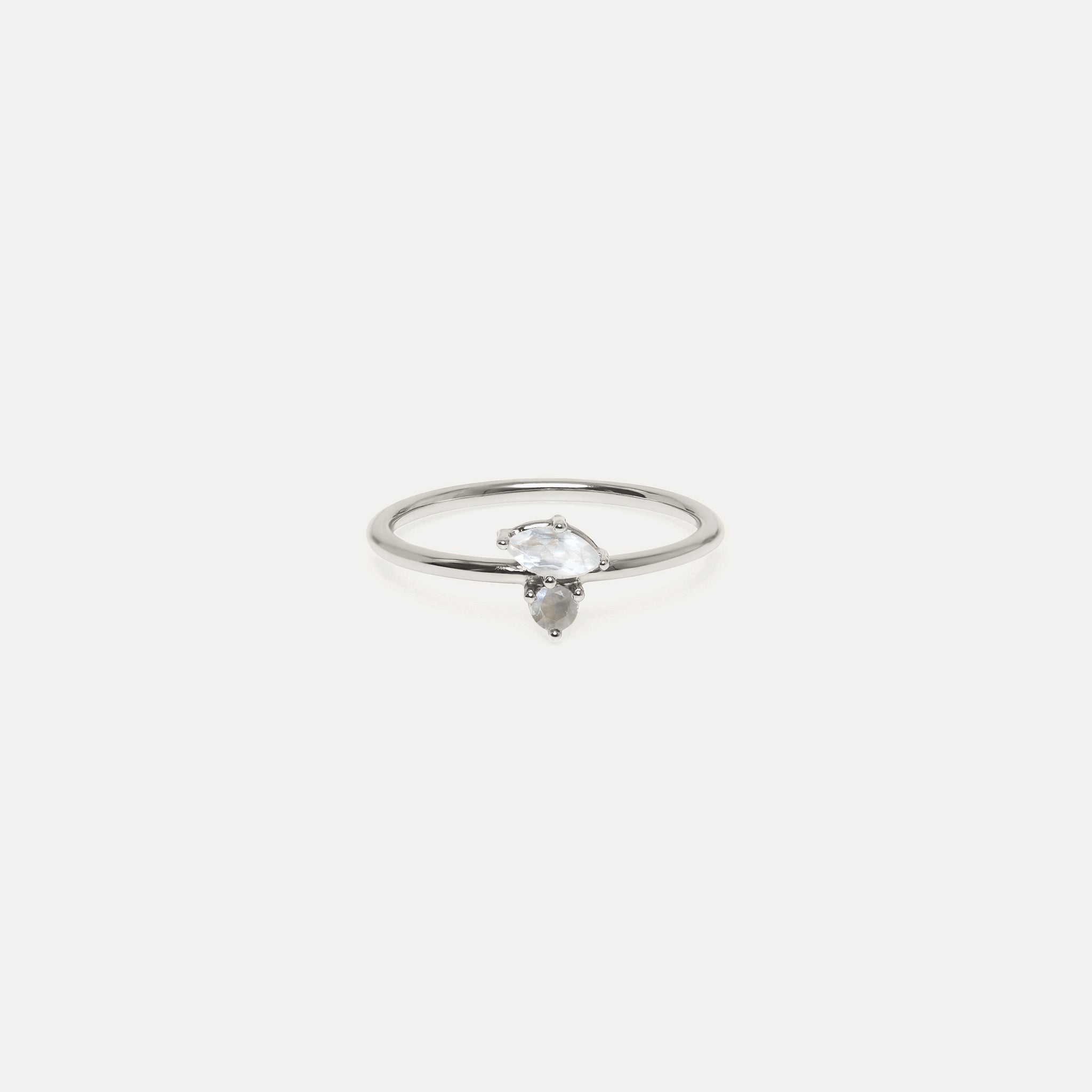 Stilnest Joy Solitär Ring Mondstein Gold Vermeil Ring