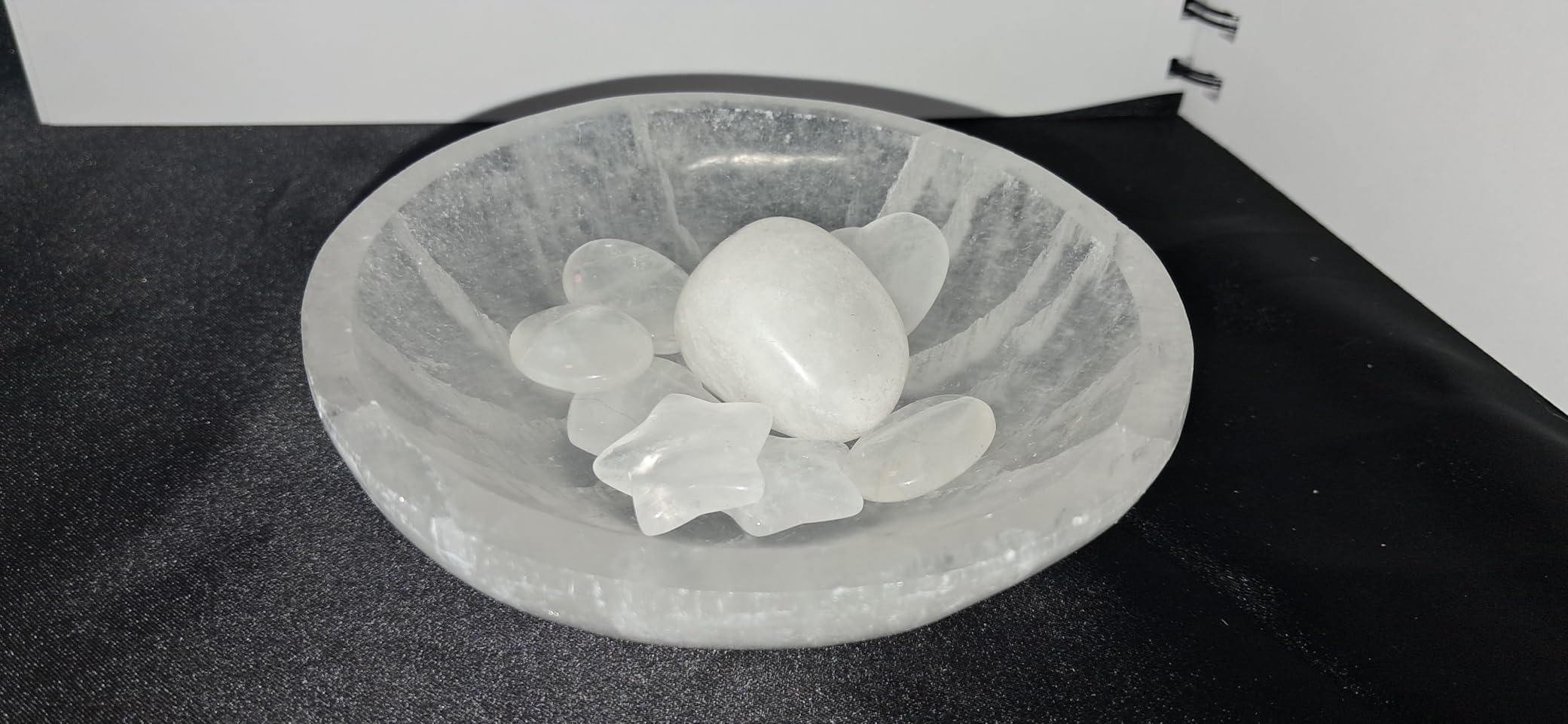 NKlaus Selenit-Schale Heilstein Schmuckschale 9,5cm