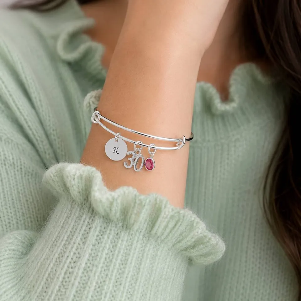 Joy by Corrine Smith Special Birthday Birthstone Bangle Silber 70