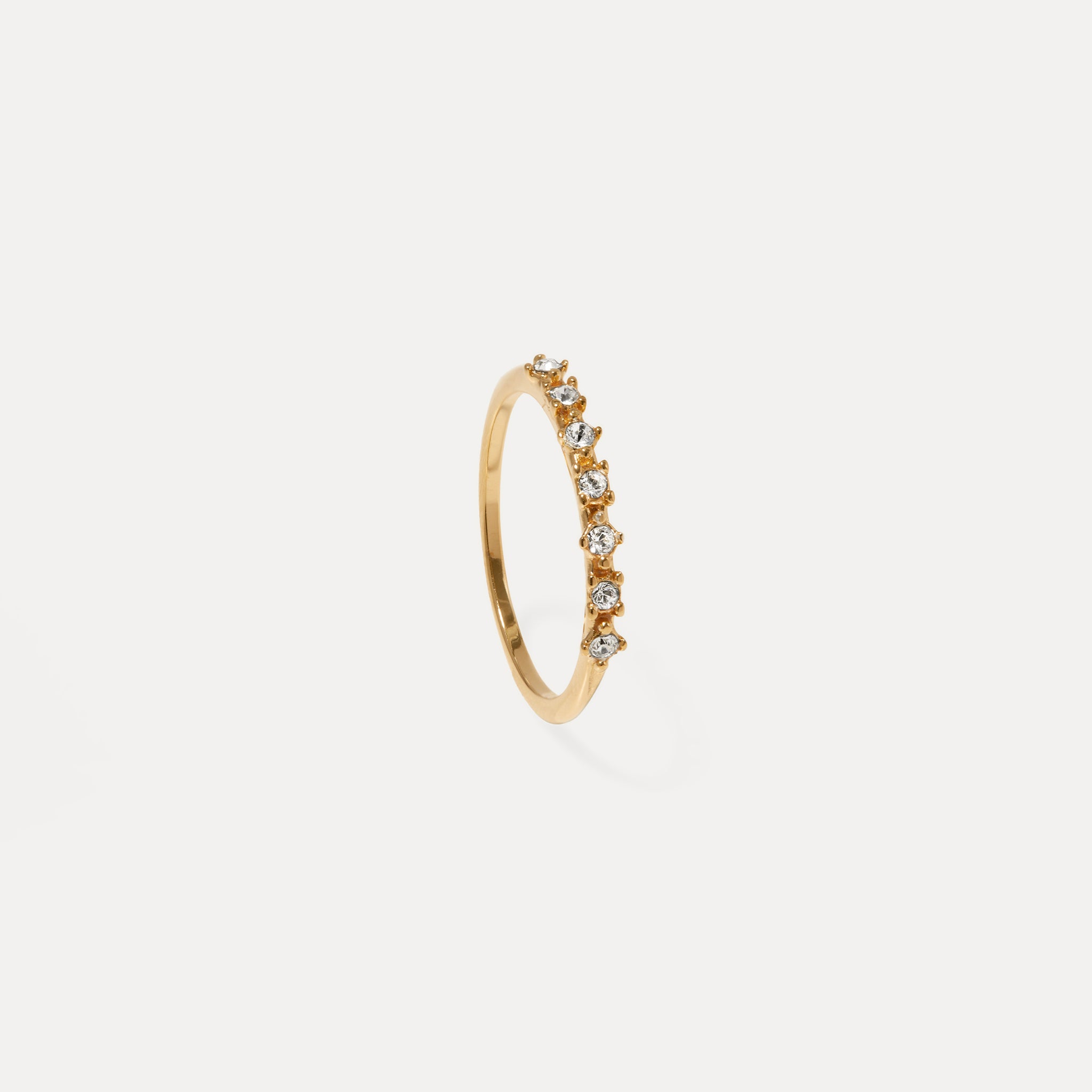 Stilnest Color Delight Ring Kristallring Weiß Gold 24k 49