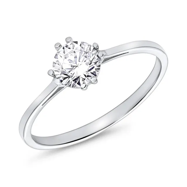 JEWLIX Verlobungsring Weißgold 60mm 375 Zirkonia