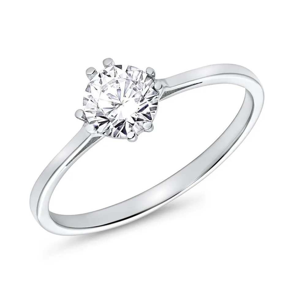 JEWLIX Verlobungsring Weißgold 60mm 375 Zirkonia