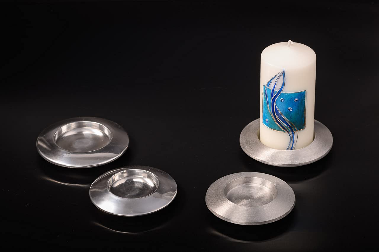 NKlaus CANDLE HOLDER Kerzenteller Alu matt 5cm rund