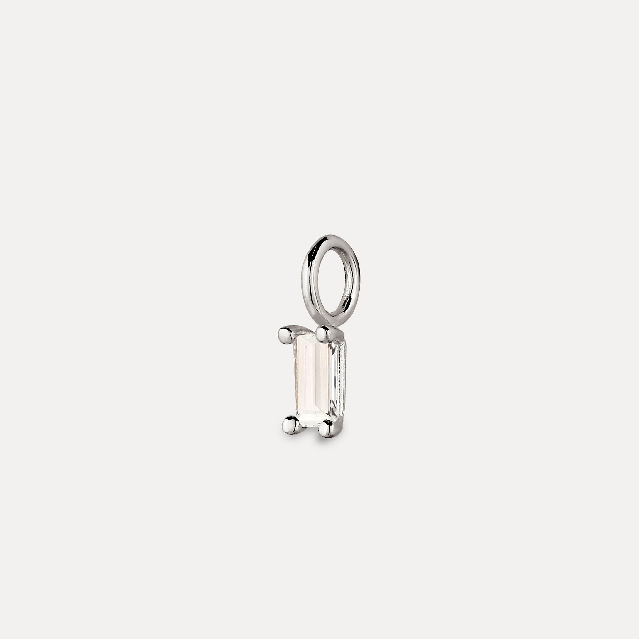 Stilnest Weißer Beryll Anhänger Baguette 925 Silber
