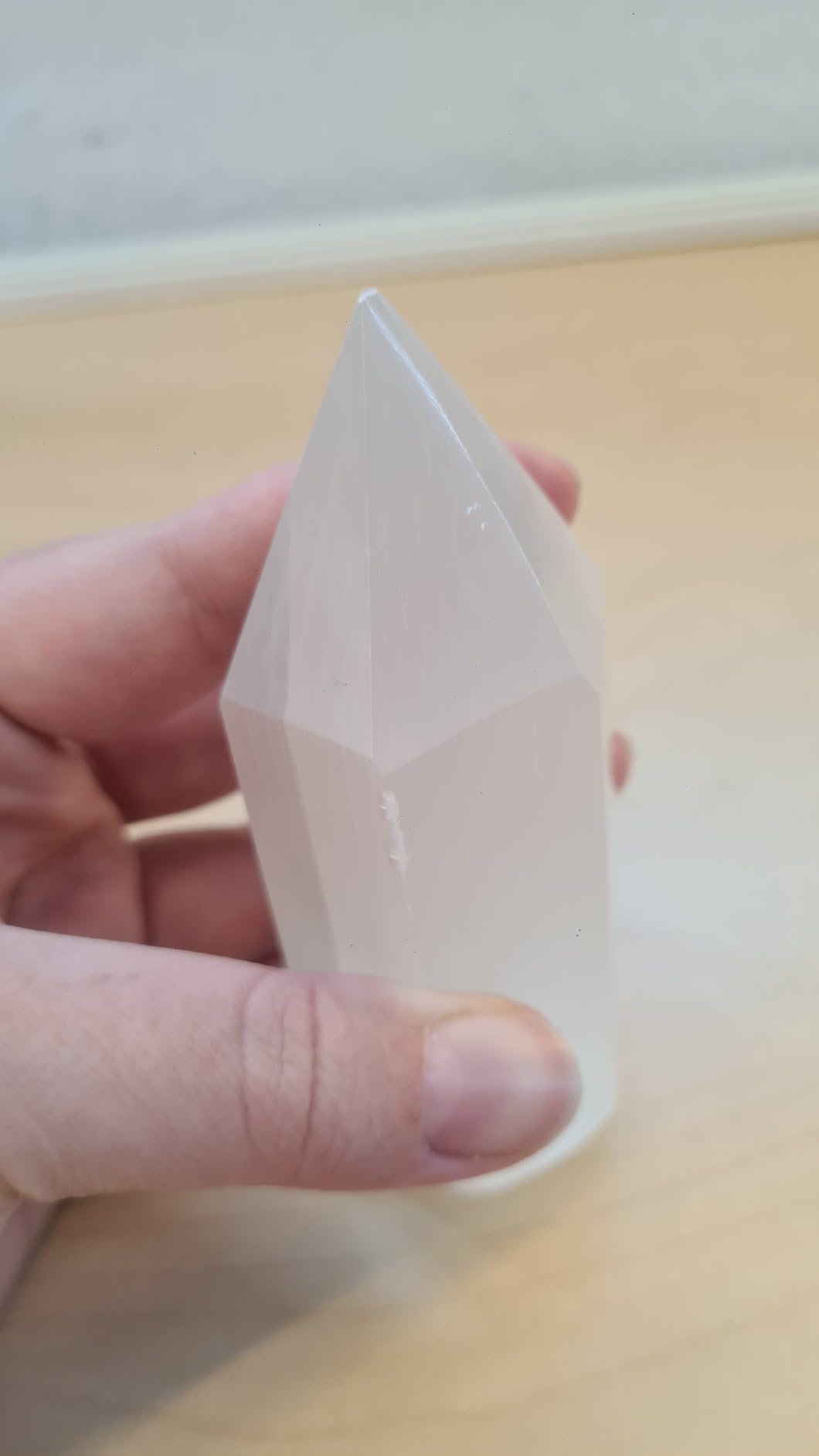 NKlaus Healing Crystals Selenit Prisma 10cm Spitze