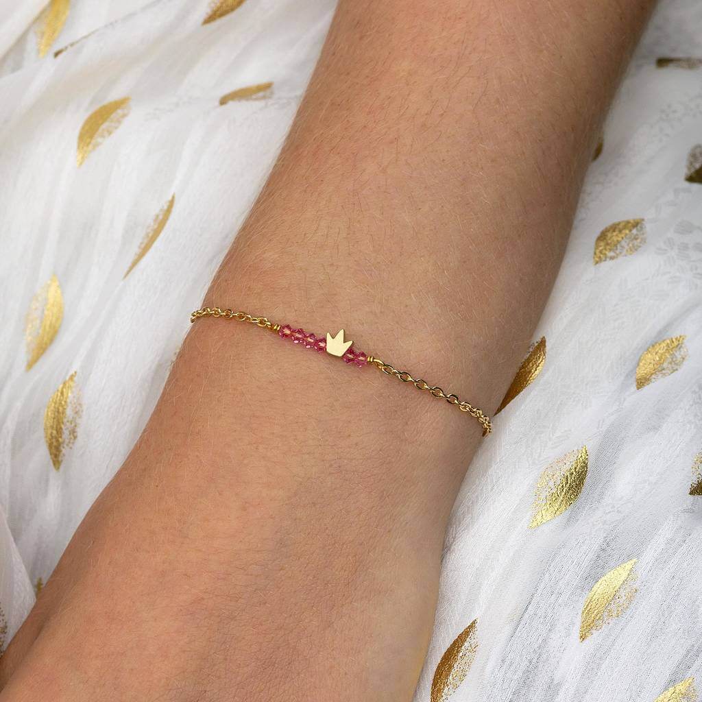 Joy by Corrine Smith Crown Armband Gold mit Geburtsstein