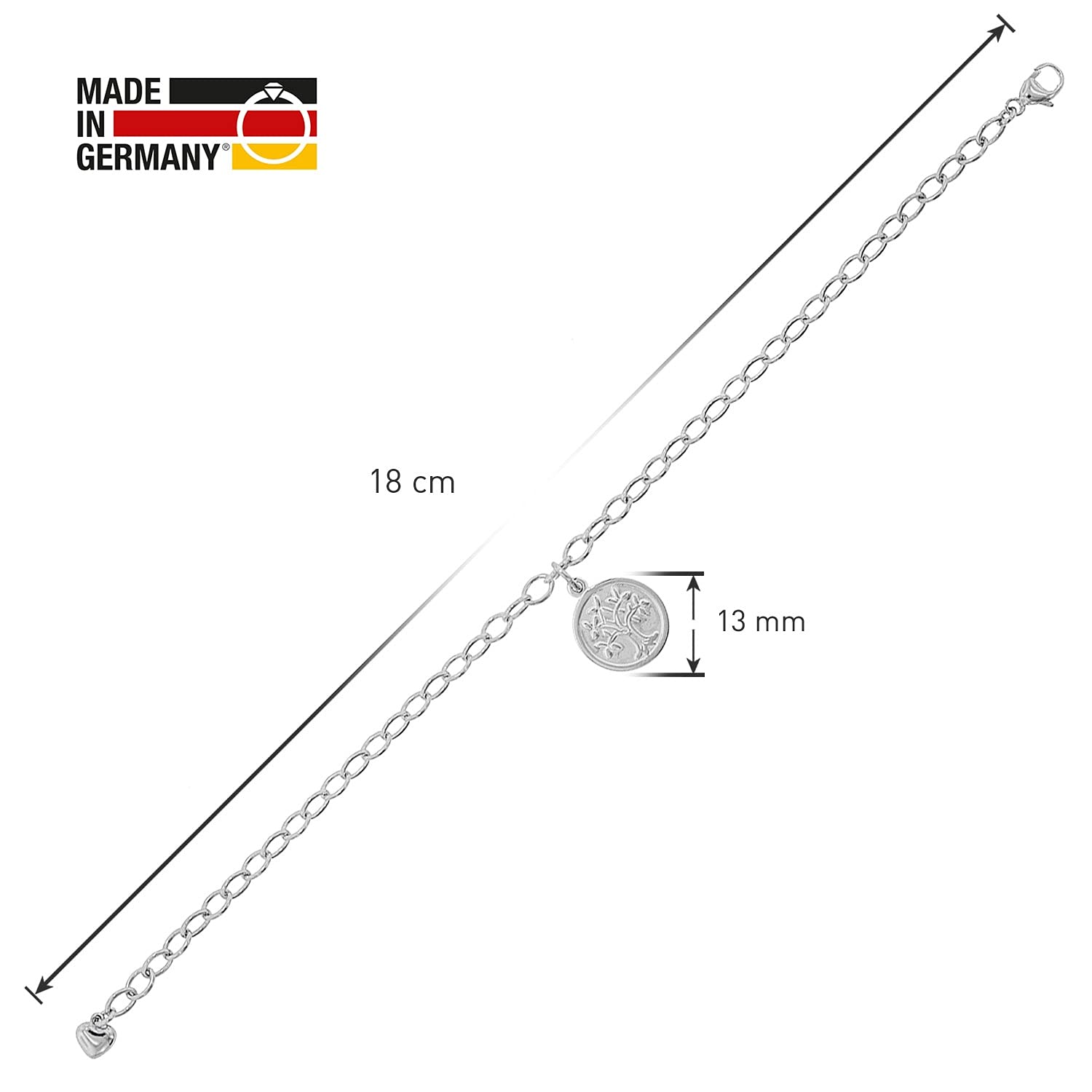 trendor 51175 Lebensbaum Armband Silber 925 18 cm Mädchen