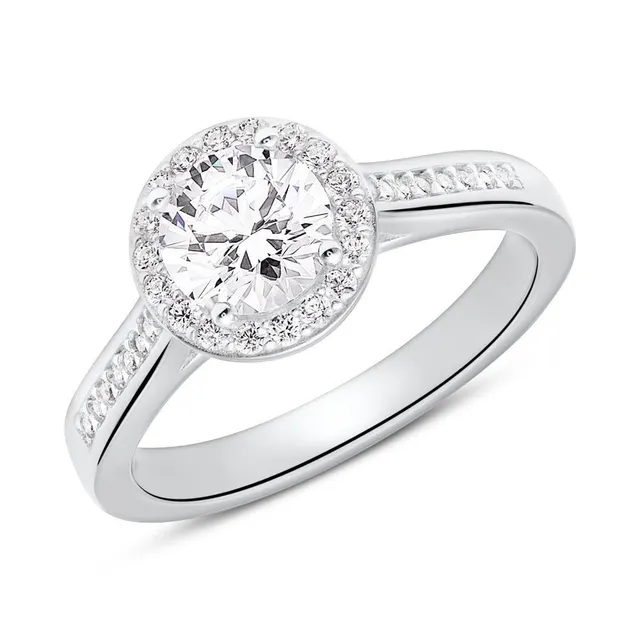 JEWLIX Verlobungsring Silber 925 Halo Zirkonia Gr. 58