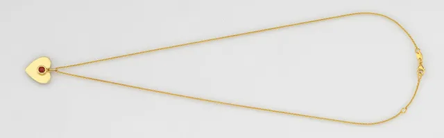Eugen Rühle Anhänger Herz Granat 3mm Kette 585 Gold