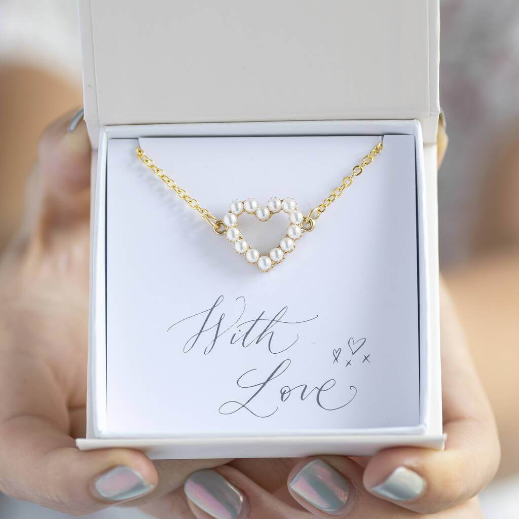 Joy by Corrine Smith Personalised Heart Armband Gold Perle