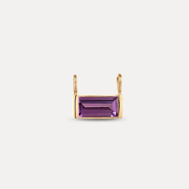 Stilnest Balance Baguette Anhänger 585 Gold Amethyst
