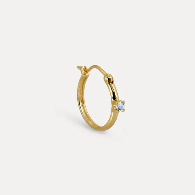 Stilnest Point of Light Creolen Aquamarin Single Vermeil