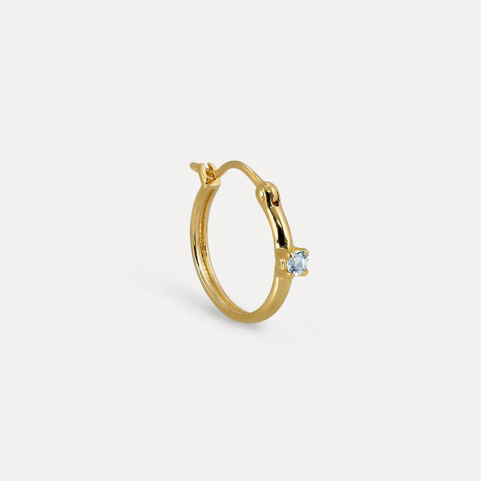 Stilnest Point of Light Creolen Aquamarin Single Vermeil